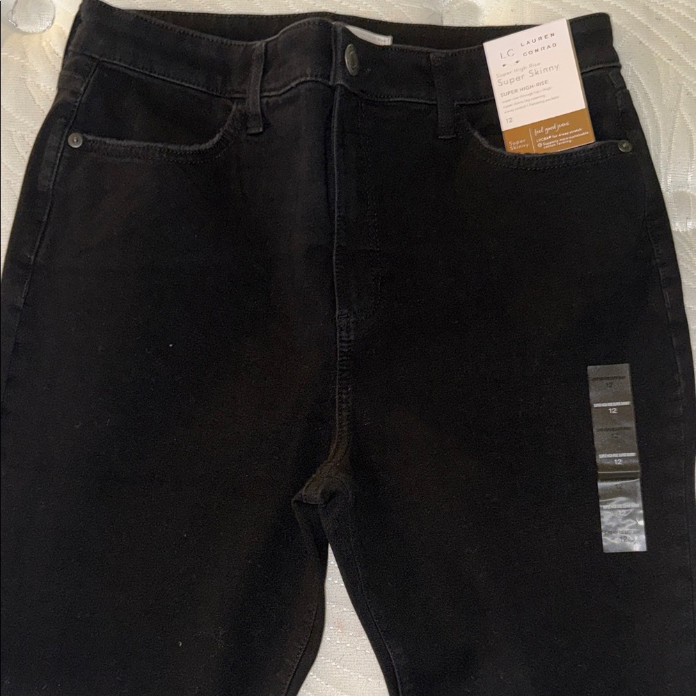 LC Lauren Conrad Women's Black Super High-Rise Super Skinny Jeans